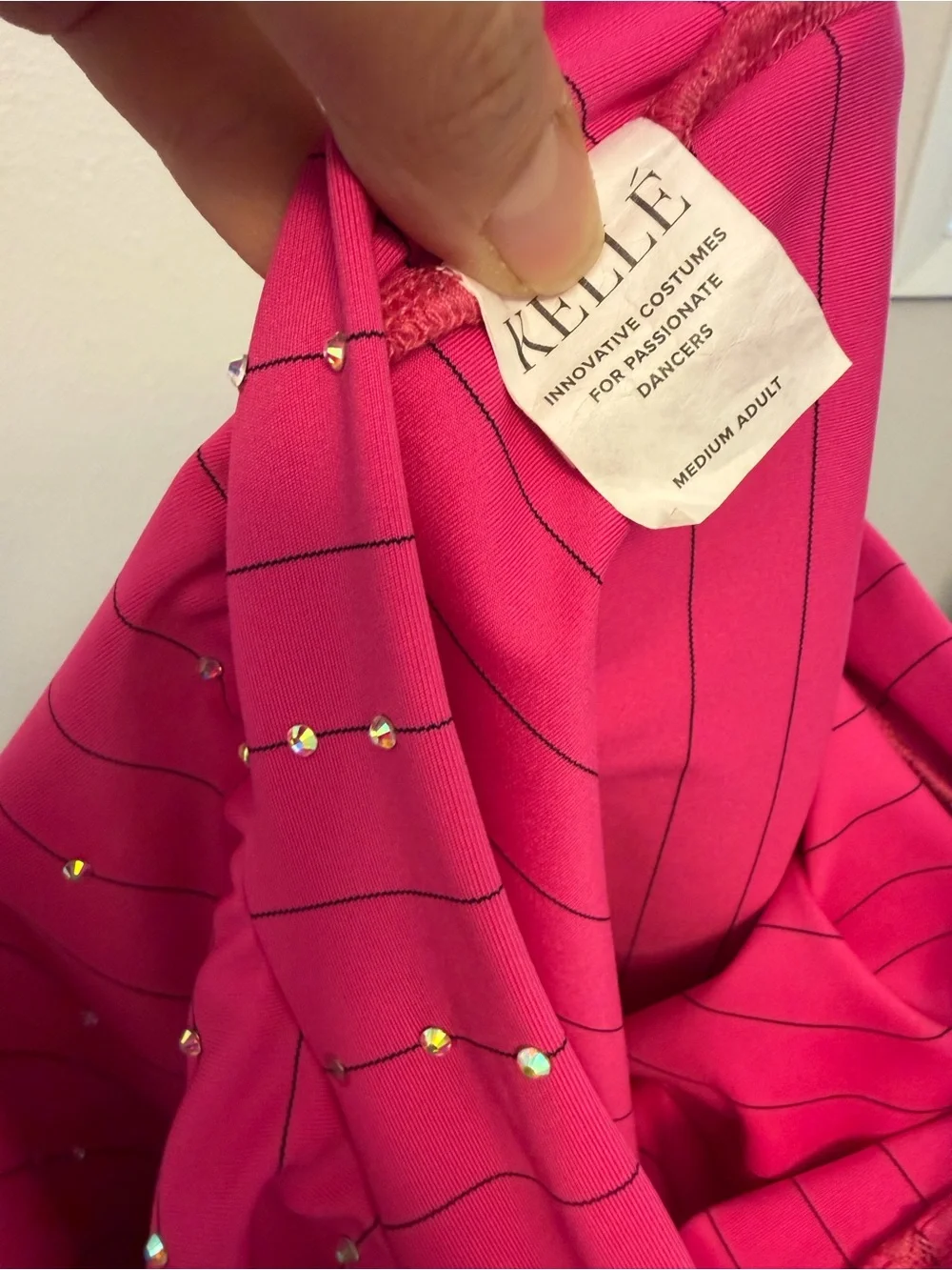 Kelle dance costume 2 piece hot pink jazz rhinestoned ALL THAT PINK 4215 MA adlt - Picture 13 of 13